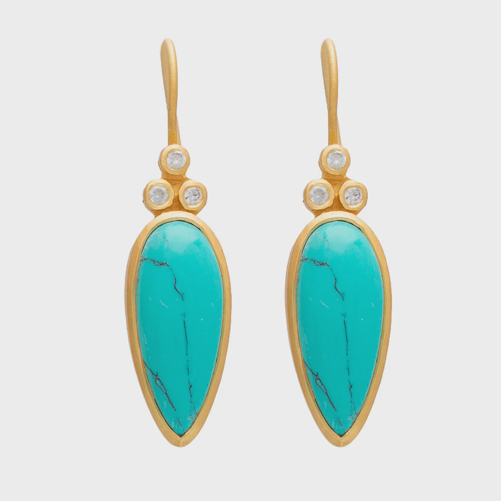 Aphrodite Earring with Turquoise & Cubic Zirconia