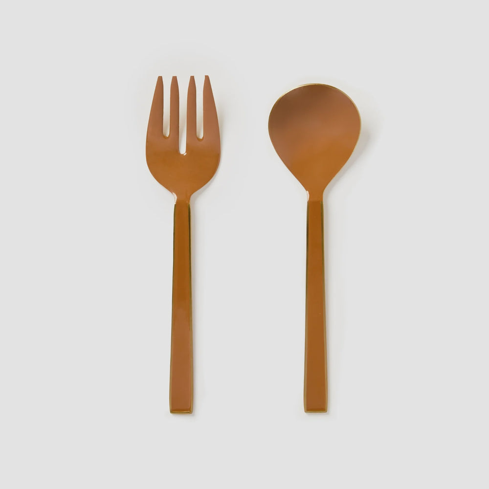 Bonnie & Neil Enamel Tan Salad Servers