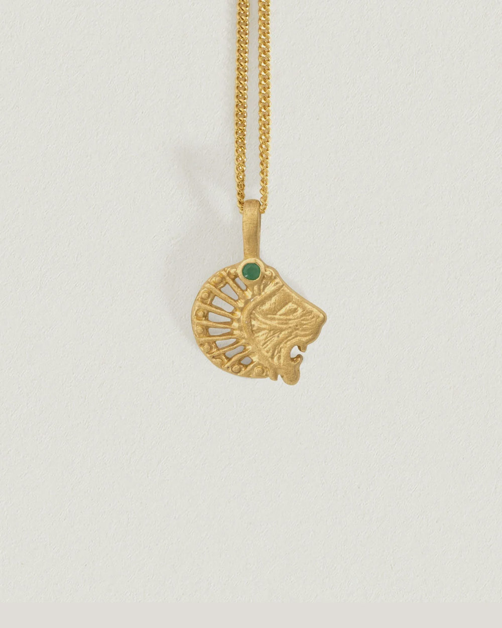 Babylon Necklace / Gold Vermeil / Green Agate Gemstone